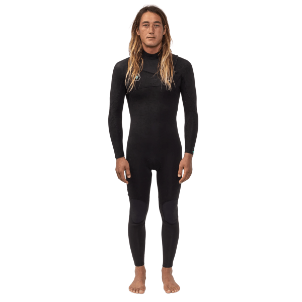Vissla Seven Seas 4/3 full chest zip black neopreno