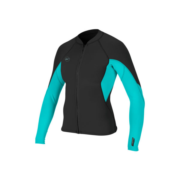 O'neill Reactor II 1,5mm front zip black aqua chaqueta de neopreno de mujer