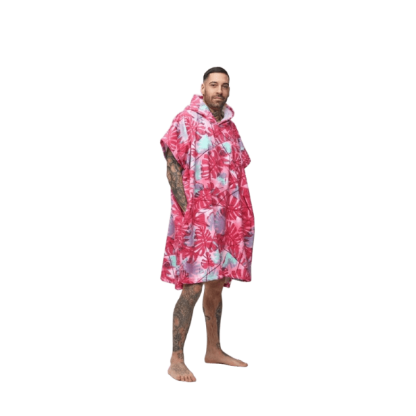 After Essentials Big Leaves pink poncho