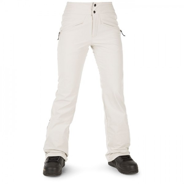 Volcom Battle Stretch off white pantalón de snowboard de mujer