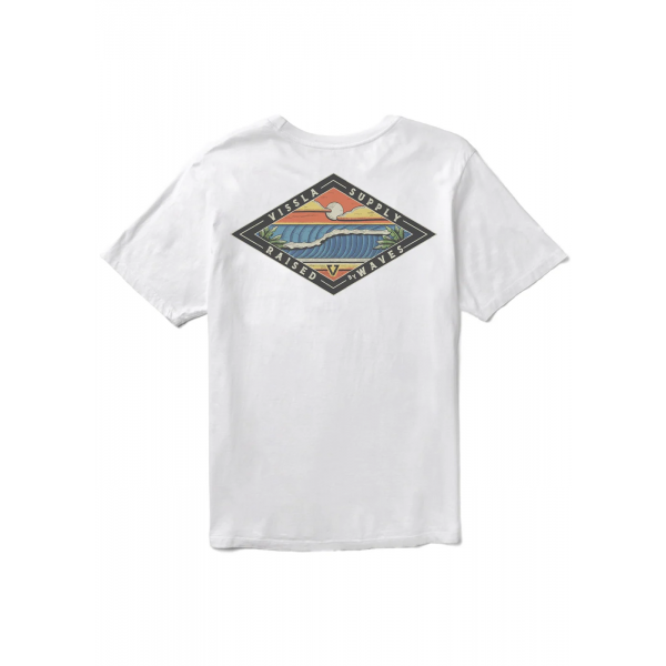 Vissla Wave Chasers Premium Organic Pocket white camiseta