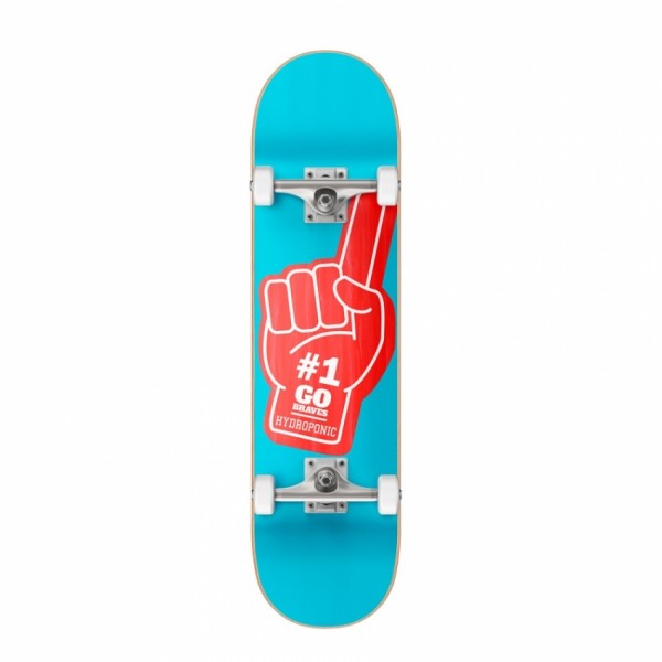 Hydroponic Hand cyan 8" skateboard completo