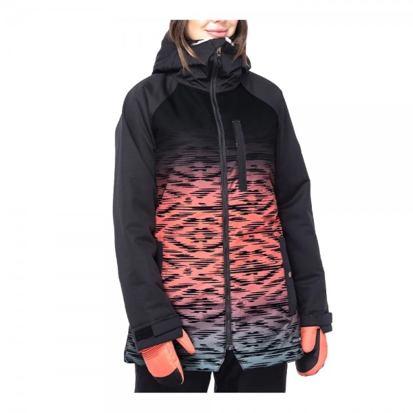 686 Dream insulated black ikat fade 2023 chaqueta de snowboard de mujer