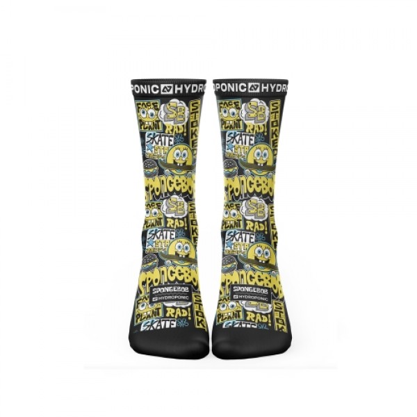 Hydroponic Bob Esponja Faces black calcetines