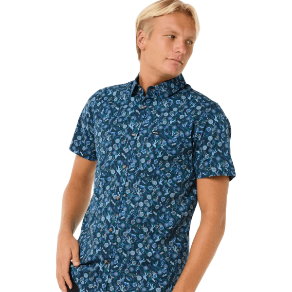 Rip Curl Floral Reef washed navy camisa
