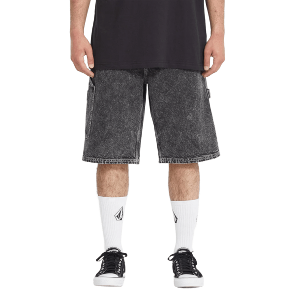 Volcom Labored Denim light acid black bermudas
