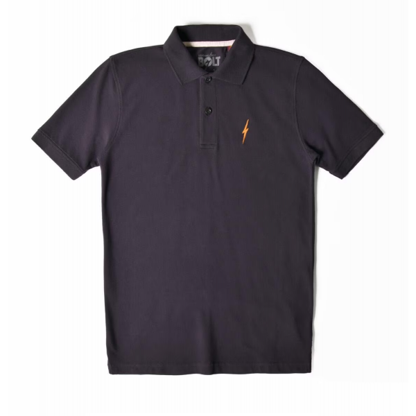 Lightning Bolt Embroidered moonless night polo