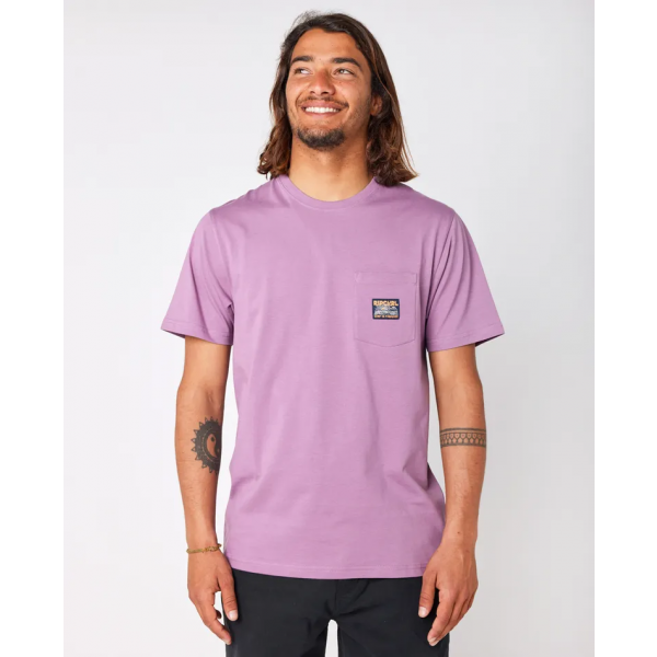Rip Curl Surf Paradise Badge dusty purple camiseta