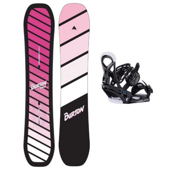 Burton Smalls Pink + Burton Smalls black Pack de snowboard de niño