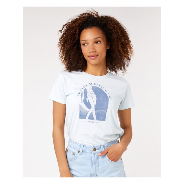 Rip Curl Re-entry sky blue 2023 camiseta de mujer