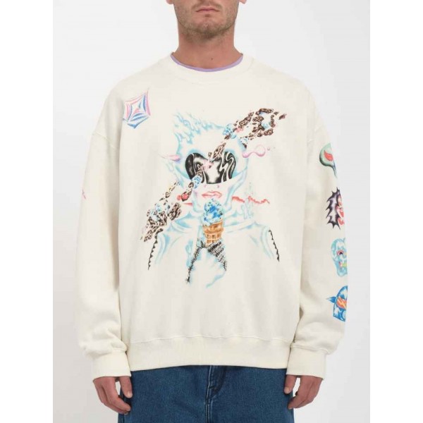 Volcom Sam Riser off white sudadera