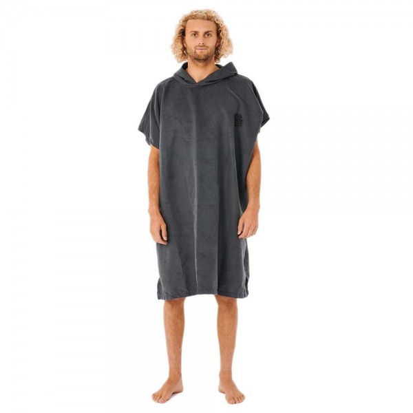 Rip Curl Surf Series packable hood black poncho