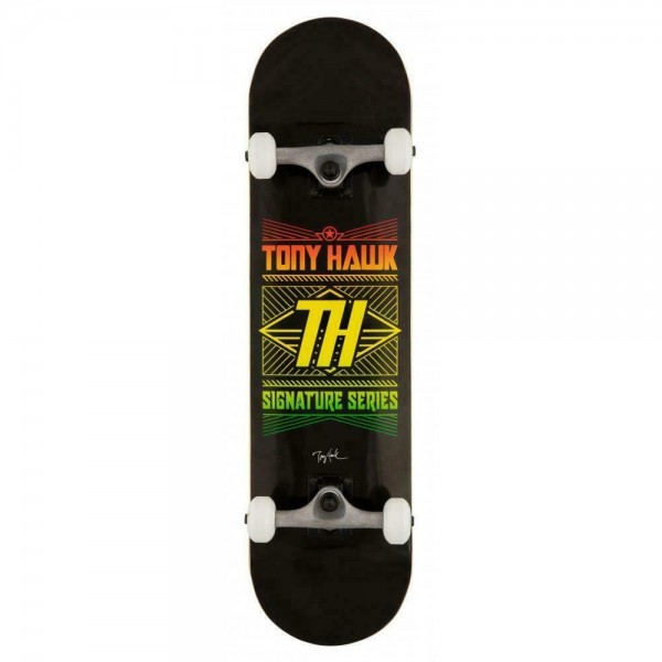 Tony Hawk 180 Stacked Logo 8" black skateboard completo