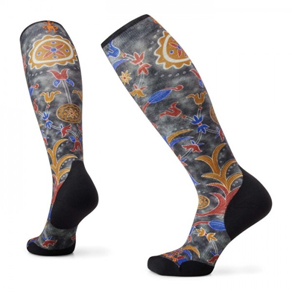 Smartwool Targeted Cushion OTC Royal Floral Print black calcetines de snowboard de mujer