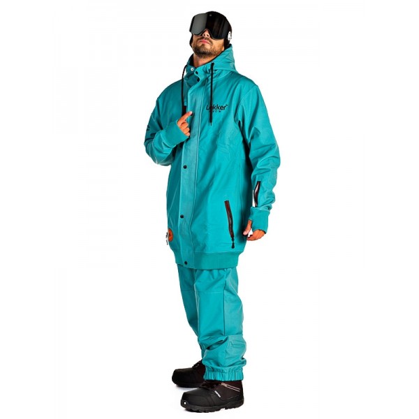 Lekker Tall Hoodie 10K teal green chaqueta de snowboard