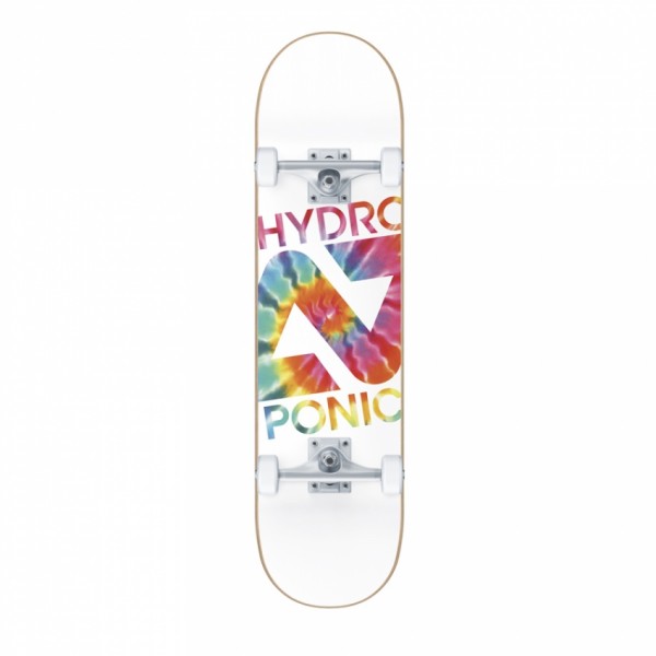 Hydroponic Tie Dye white 8" skateboard completo