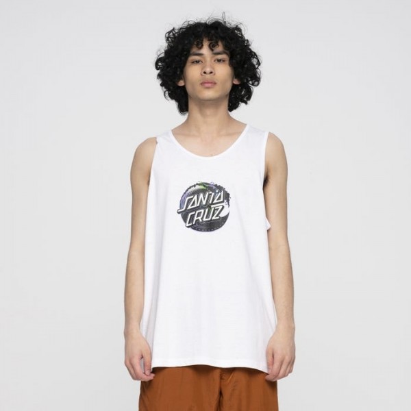 Santa Cruz Holo Wave Dot white 2023 camiseta tirantes