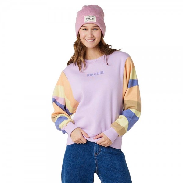 Rip Curl Wavy Print Sleeves lila sudadera de mujer