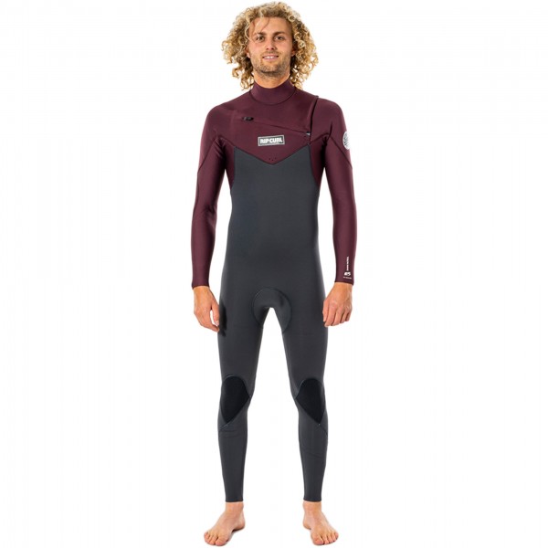 Rip Curl Dawn Patrol Chest zip 4/3mm wine Traje de neopreno