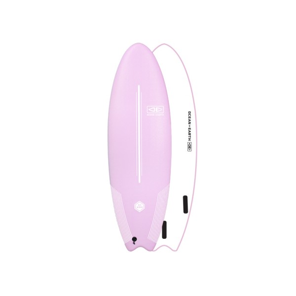 Ocean Earth EZI rider 7.0" pastel pink sofboard