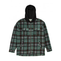 Vissla Hermosa Hooded Overshirt smokey jade sobre-camisa