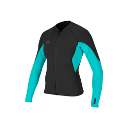 O'neill Reactor II 1,5mm front zip black aqua chaqueta de neopreno de mujer
