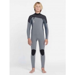 Volcom Fullsuit 4/3 chest zip charcoal neopreno de niño