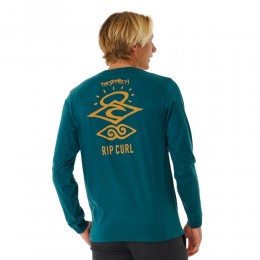 Rip Curl Search Icon tee manga larga blue green camiseta