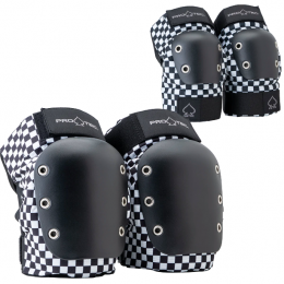 Pro-tec Pads Street Knee-Elbow pad open back checker rodilleras skateboard