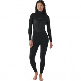 Rip Curl Dawn Patrol chest zip 4/3mm black traje de neopreno de mujer