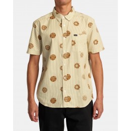 Rvca Endless Seersucker gold camisa