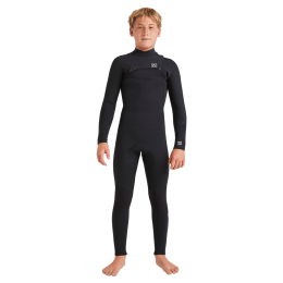 Billabong Foil 4/3mm chest zip GBS black traje de neopreno de niño