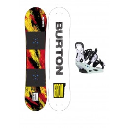 Burton Grom ketchup/mustard + Burton Smalls mint Pack de snowboard de niño