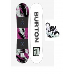 Burton Grom purple/teal + Burton Small mint Pack de snowboard de niño
