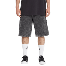 Volcom Labored Denim light acid black bermudas