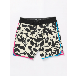 Volcom Lido Print Scallod Mod 19" black white bañador