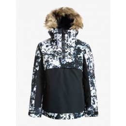 Roxy Shelter true black black flowers kvj1 2023 chaqueta de snowboard de mujer