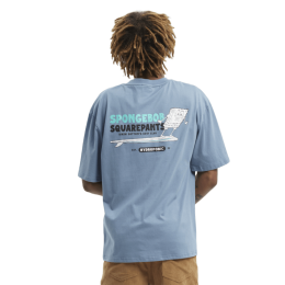 Hydroponic Surf Bob Esponja blue grey camiseta