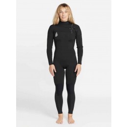 Volcom Fullsuit 4/3 chest zip black neopreno de mujer