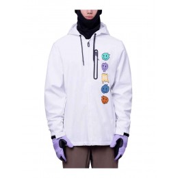 686 Waterproof Zip hoody white chaqueta o sudadera de snowboard
