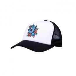 Santa Cruz Screaming Flash Meshback white black gorra