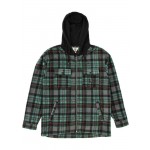 Vissla Hermosa Hooded Overshirt smokey jade sobre-camisa