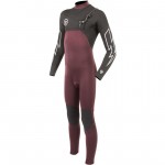 Vissla Seven seas bolt 3/2 full chest zip wine neopreno de niño