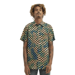 Hydroponic Check Tie-Dye black camisa