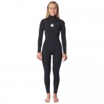 Rip curl Dawn Patrol Performance chest zip 4/3mm black Traje de neopreno de mujer