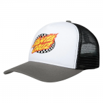Santa Cruz Oval Check Flame meshback white/stone grey gorra