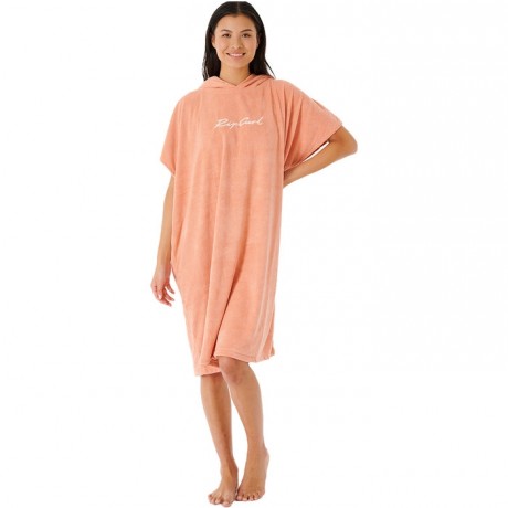 Rip Curl Script hooded towel dusty coral poncho de mujer