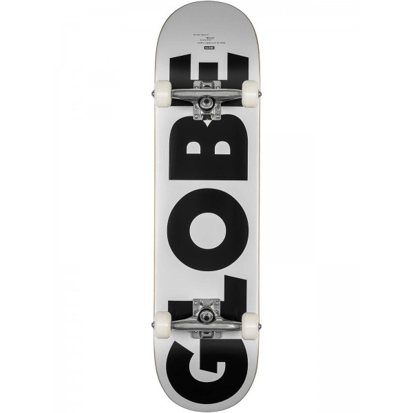 Globe G0 Fubar 8" White Black Skateboard completo