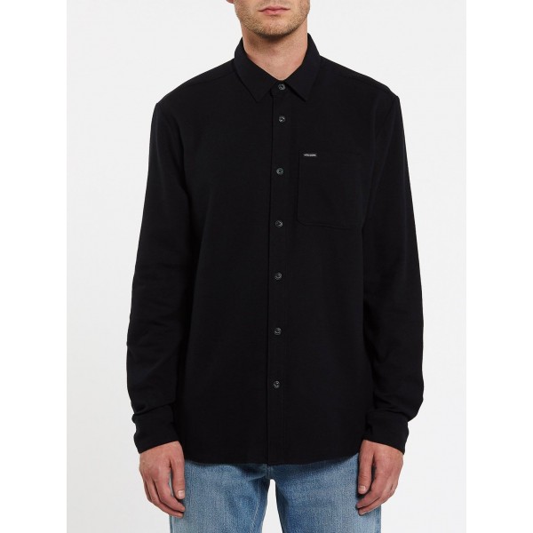 Volcom Caden solid black 2022 camisa