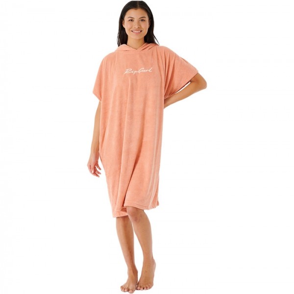 Rip Curl Script hooded towel dusty coral poncho de mujer